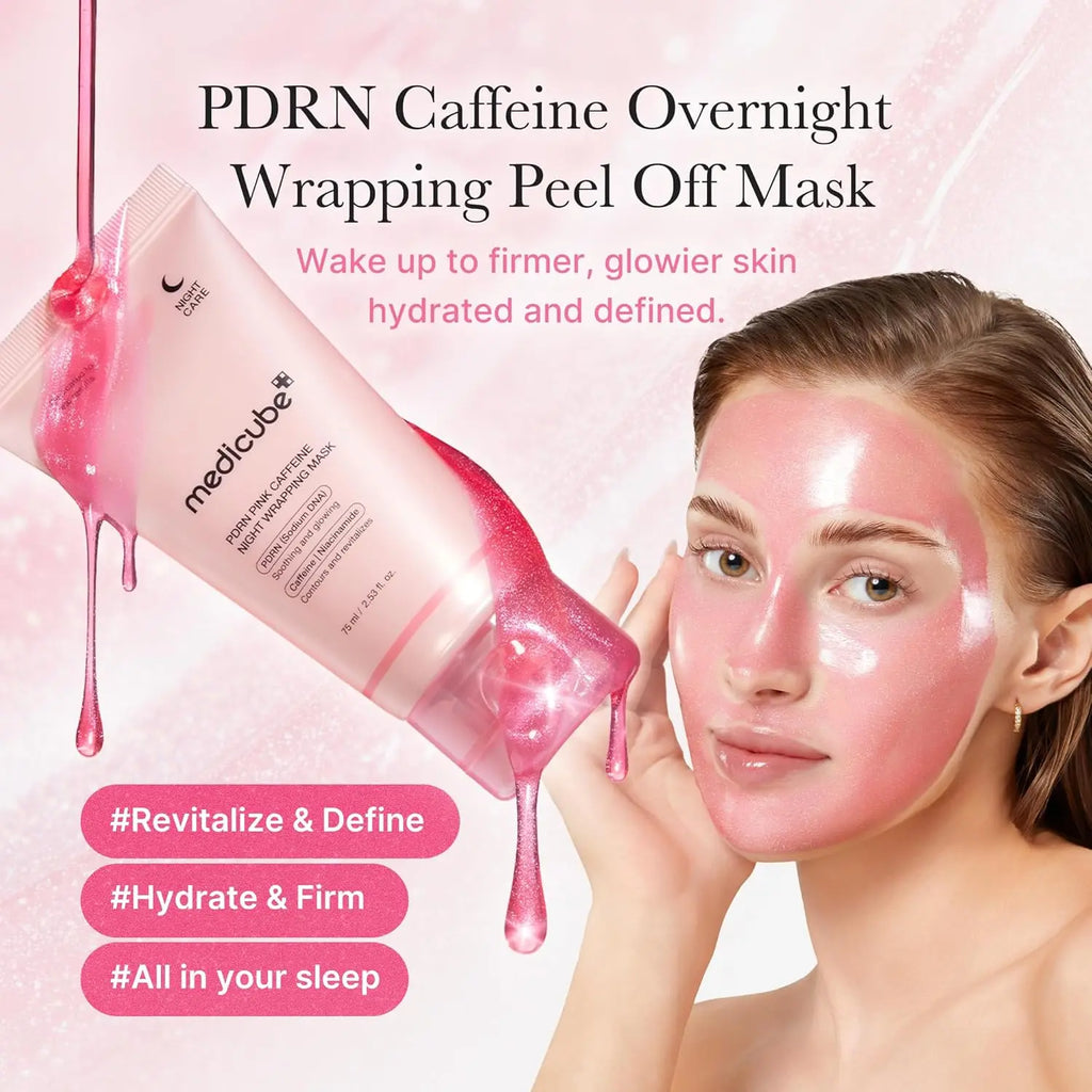 Medicube PDRN Caffeine Overnight Peel-Off Wrapping Mask Glass Skin Korean Skincare