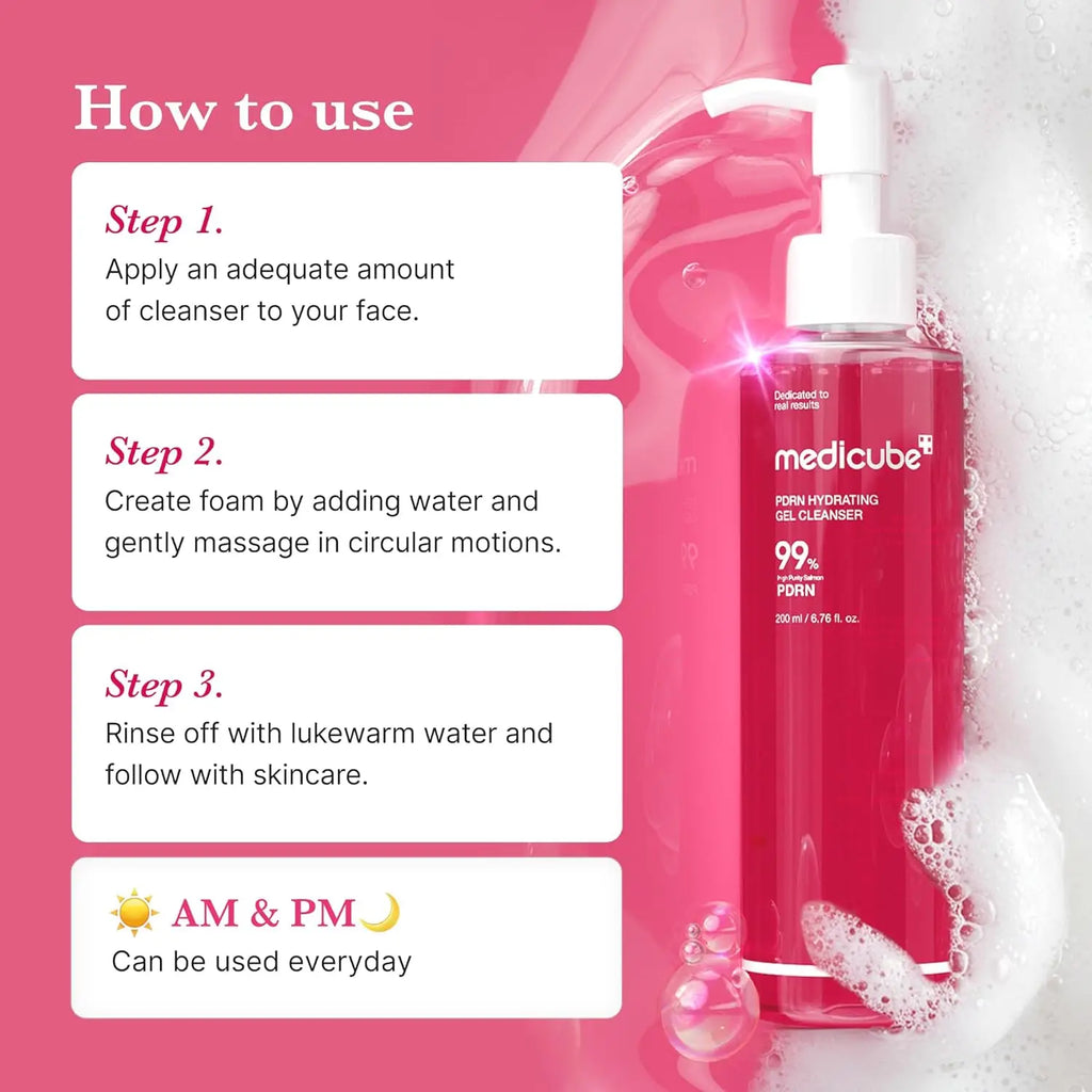 Medicube Jelly-to-Foam Cleanser Low pH Hydrating Daily Face Wash All Skin Types Korean Skincare