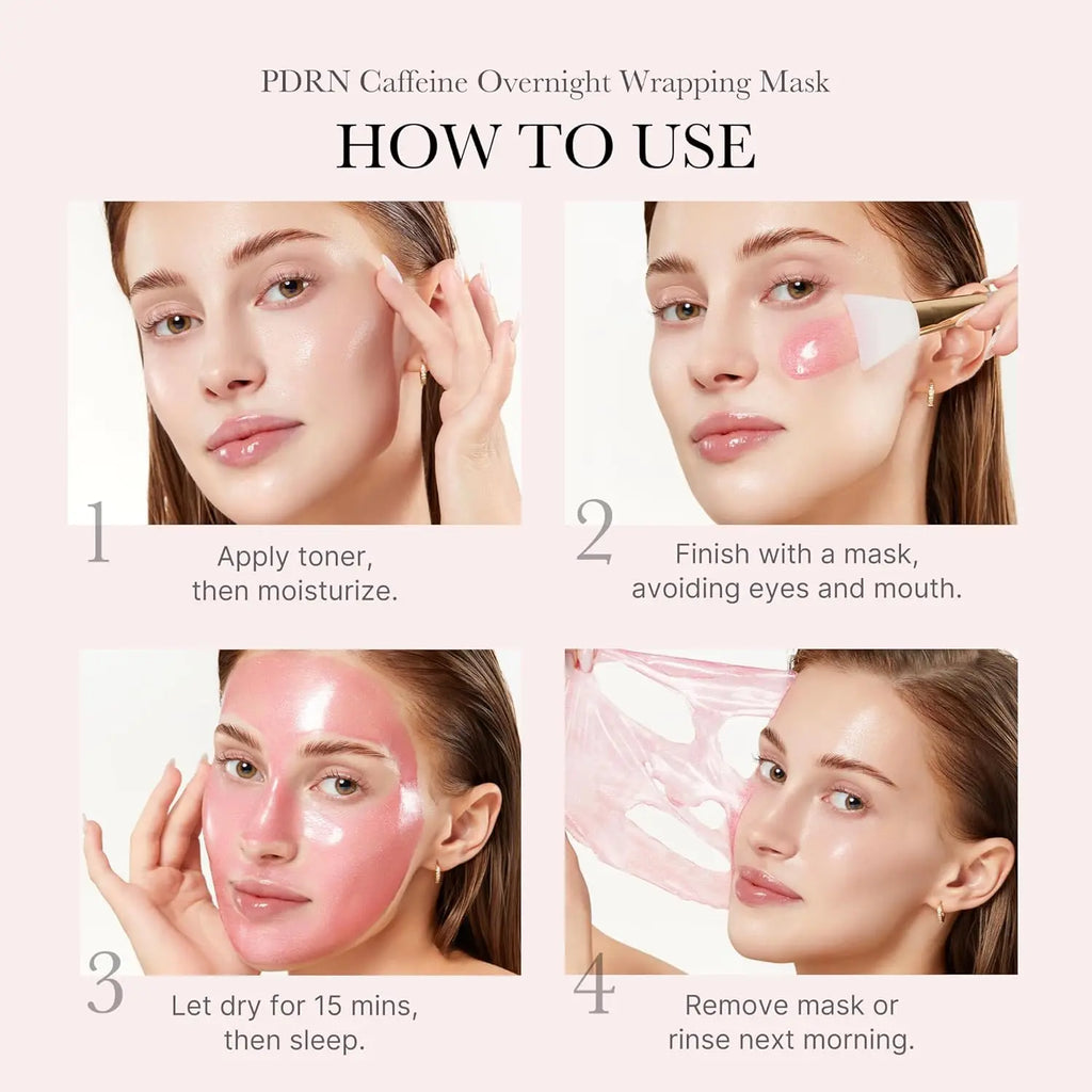 Medicube PDRN Caffeine Overnight Peel-Off Wrapping Mask Glass Skin Korean Skincare