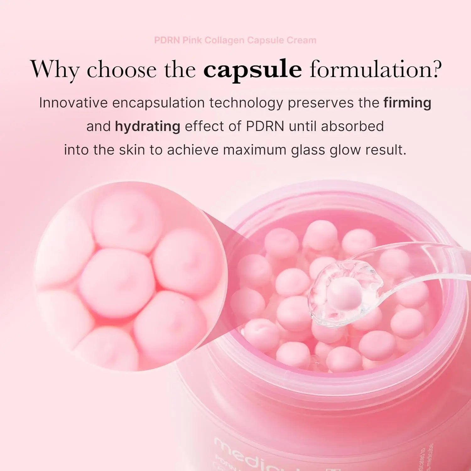 Medicube Salmon DNA PDRN Pink Collagen Capsule Cream Lightweight Face Moisturizer Korean Skincare