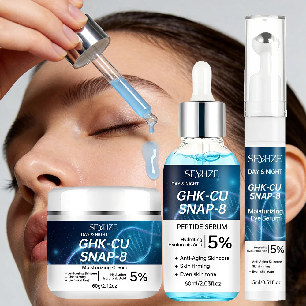 Peptide Skincare Set (3-Piece) — Anti-Aging Serum, Cream & Eye Essence