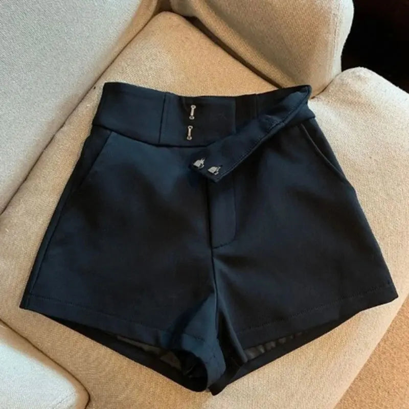 High-Waisted A-Line Shorts — Slim Casual Straight-Leg Shorts for Women