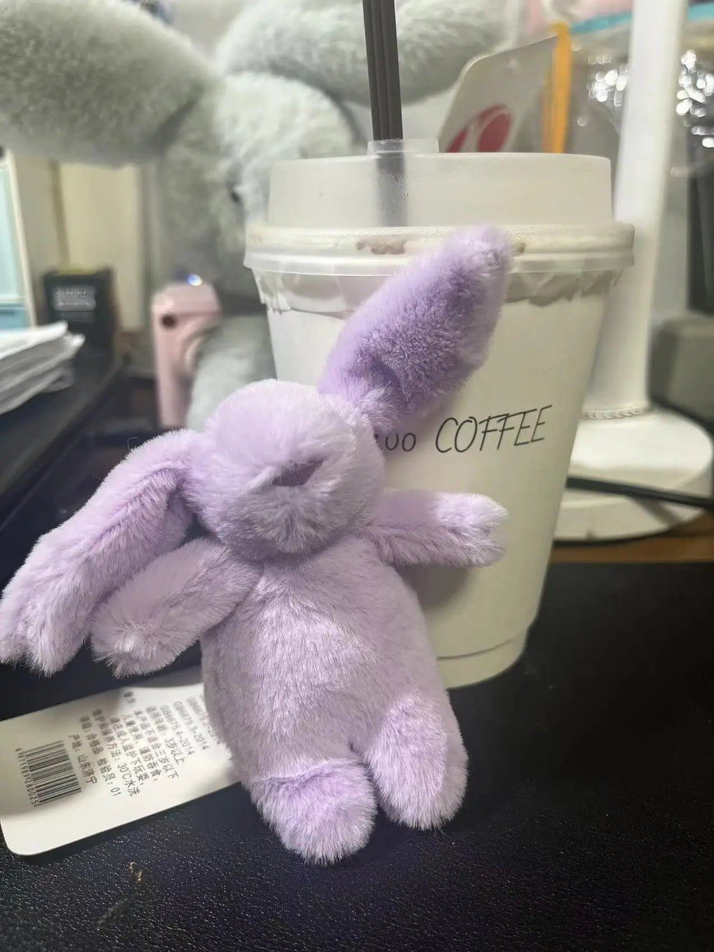 Fluffy Bunny Pom-Pom Keychain — Cute Plush Bag Charm for Girls