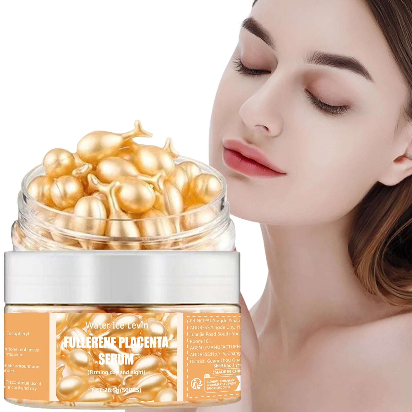 50-Count Collagen Serum Capsules Anti-Aging Spot & Wrinkle Treatment Hyaluronic Acid Whitening