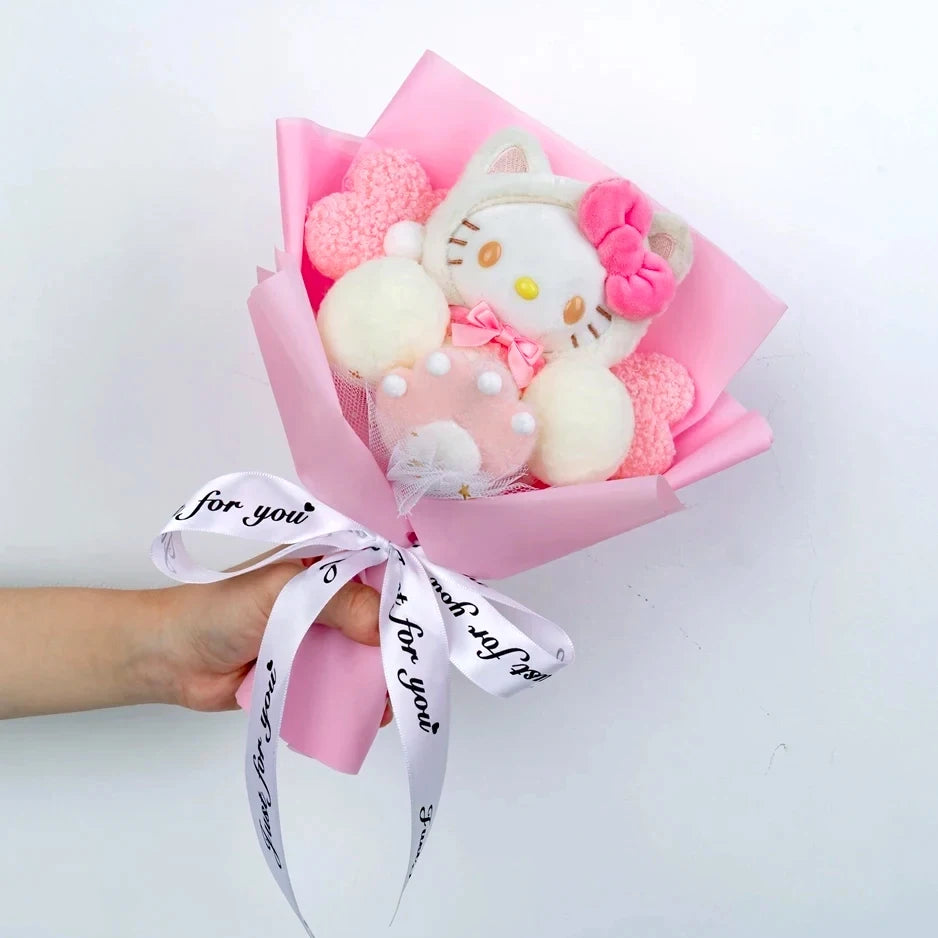 Hello Kitty Plush Rose Bouquet — Kawaii Sanrio Anime Flower Gift