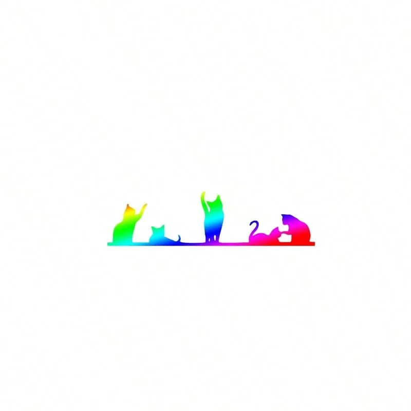 Black Kitten Car Stickers — Kawaii Rearview Mirror Decals
