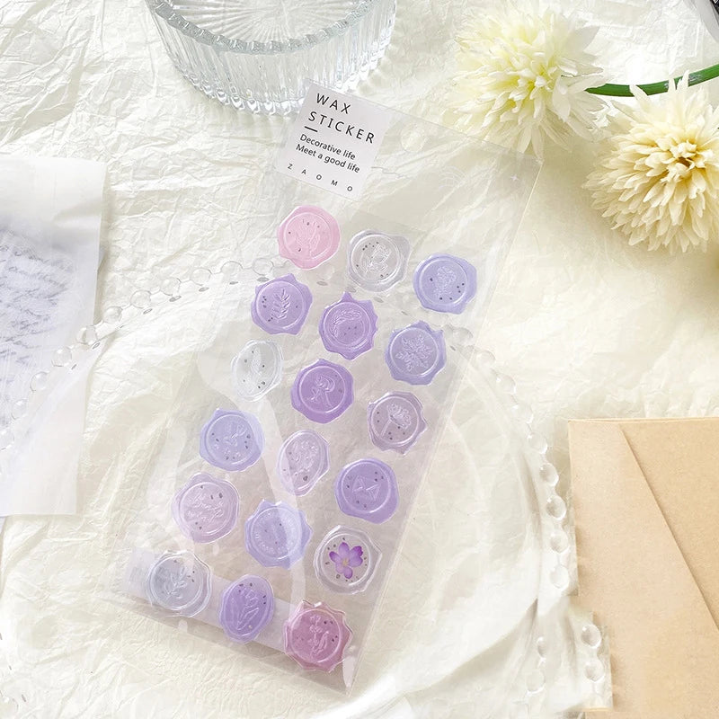 Vintage Wax Seal Stickers — 18pcs Self-Adhesive Envelope Seals