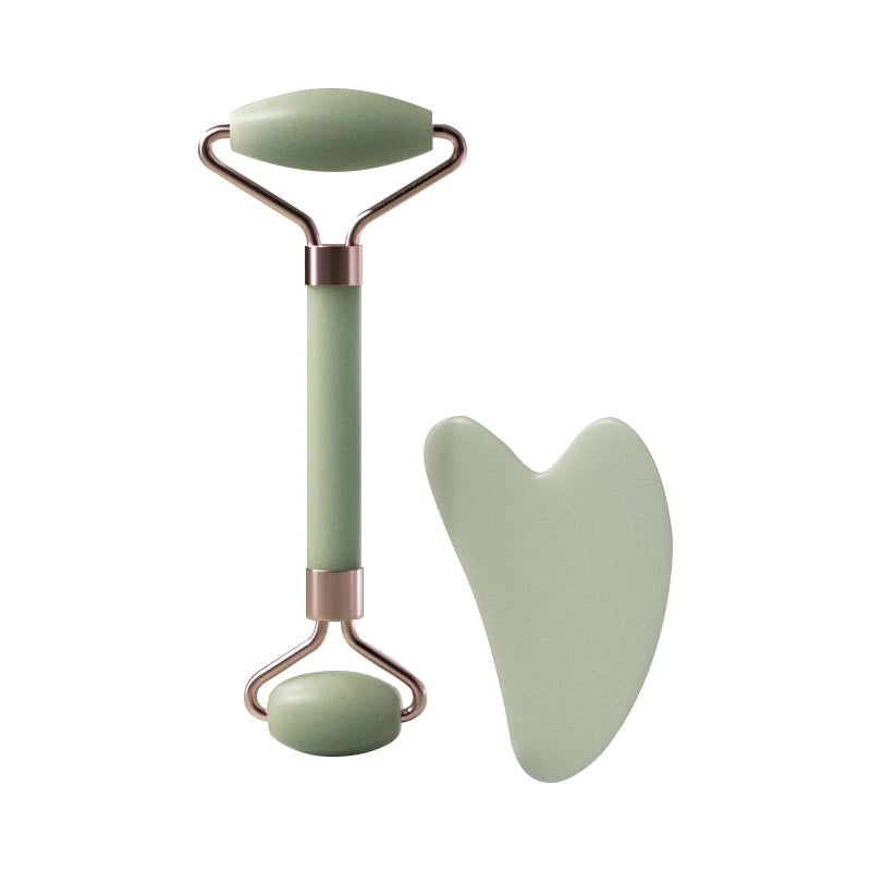 Facial Roller & Gua Sha Tool — Face, Neck & Eye Massage Skincare Set