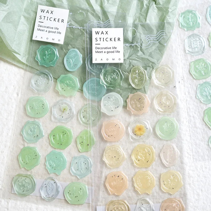 Vintage Wax Seal Stickers — 18pcs Self-Adhesive Envelope Seals