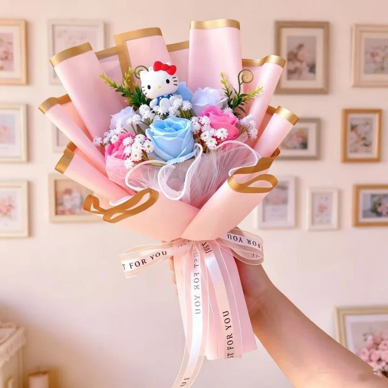 Sanrio Hello Kitty Flower Bouquet — Cute Artificial Rose Gift Bouquet