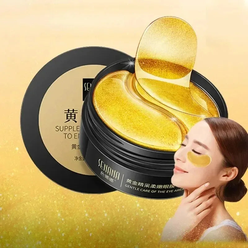60-Pack Gold Collagen Under Eye Patches Hydrating Crystal Eye Mask Korean Skincare Anti-Fatigue