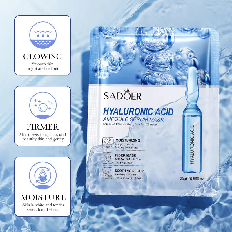 Hyaluronic Acid Sheet Masks (10-Pack) — Hydrating & Firming Ampoule Face Masks
