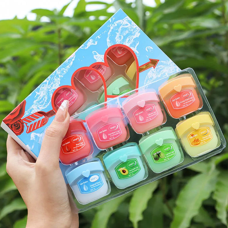 Moisturizing Lip Balm Set 6-Pack Natural Plant Formula Anti-Cracking Hydrating Lip Care