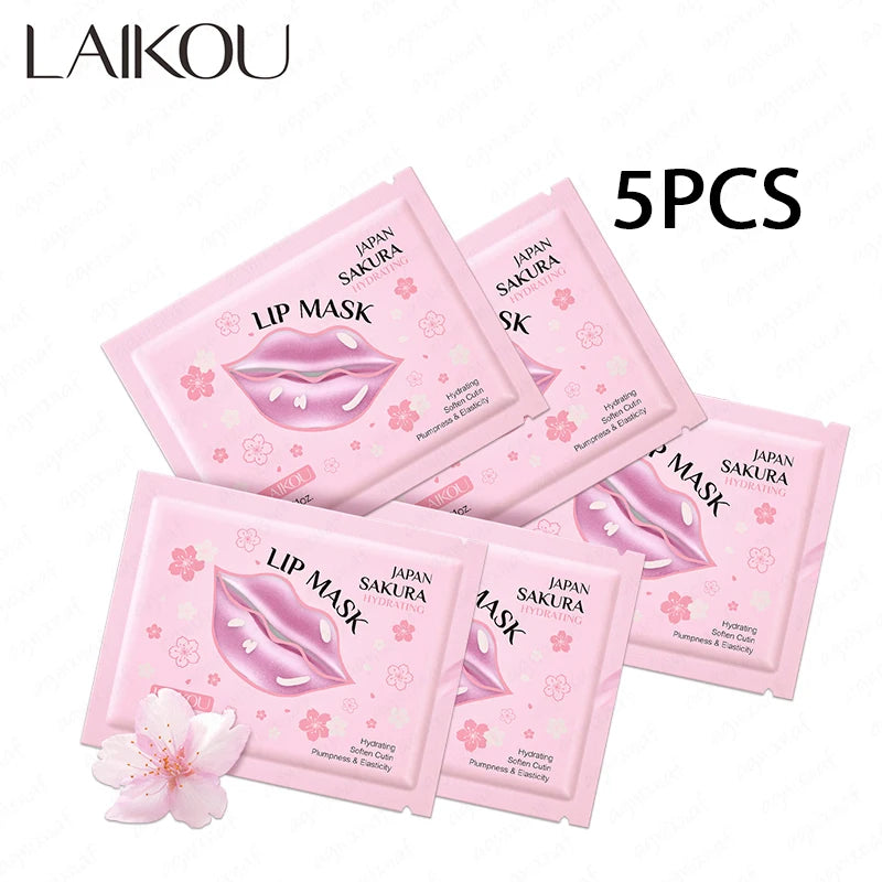 LAIKOU Overnight Lip Mask Patches 10-Pack Hydrating Repair Lighten Lip Lines Gel Pad