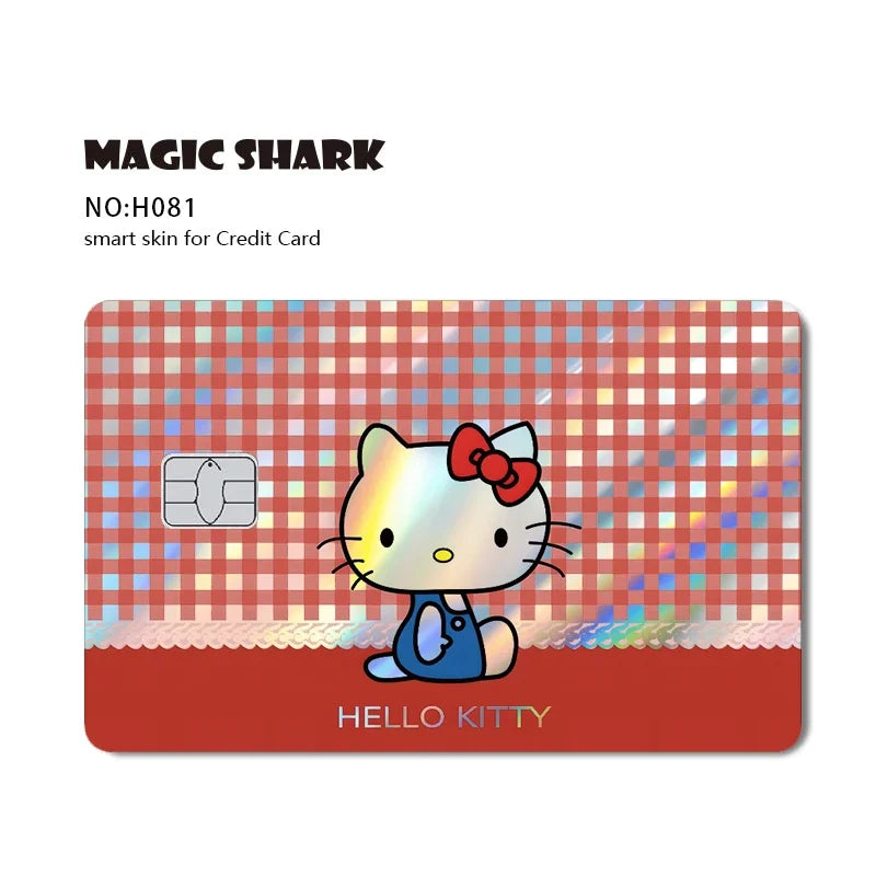 Hello Kitty Card Skin Stickers — Holographic Sanrio Debit Card Covers