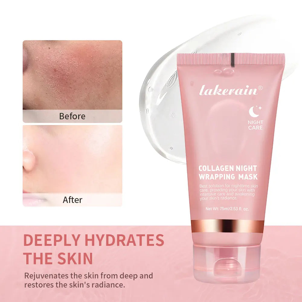Korean Collagen Peel-Off Face Mask Anti-Wrinkle Lifting Overnight Bio Pack Night Wrapping Mask