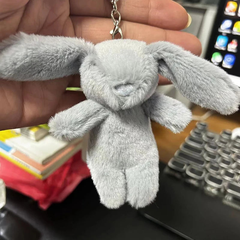 Fluffy Bunny Pom-Pom Keychain — Cute Plush Bag Charm for Girls
