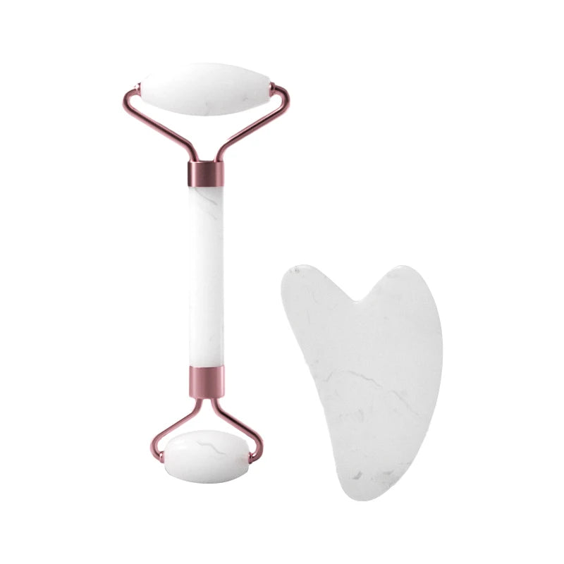 Facial Roller & Gua Sha Tool — Face, Neck & Eye Massage Skincare Set