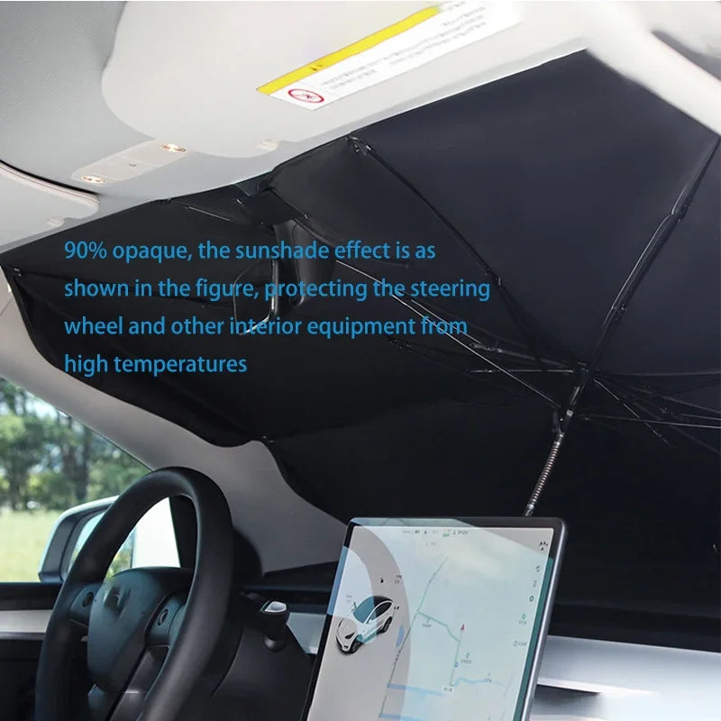 Retractable Car Windshield Sunshade — UV & Heat-Block Sun Visor
