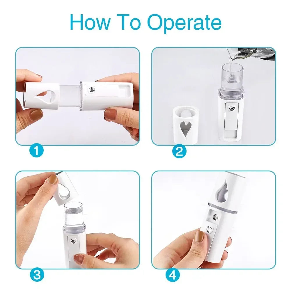 Mini Nano Facial Mist Steamer — Cute Handheld Hydration