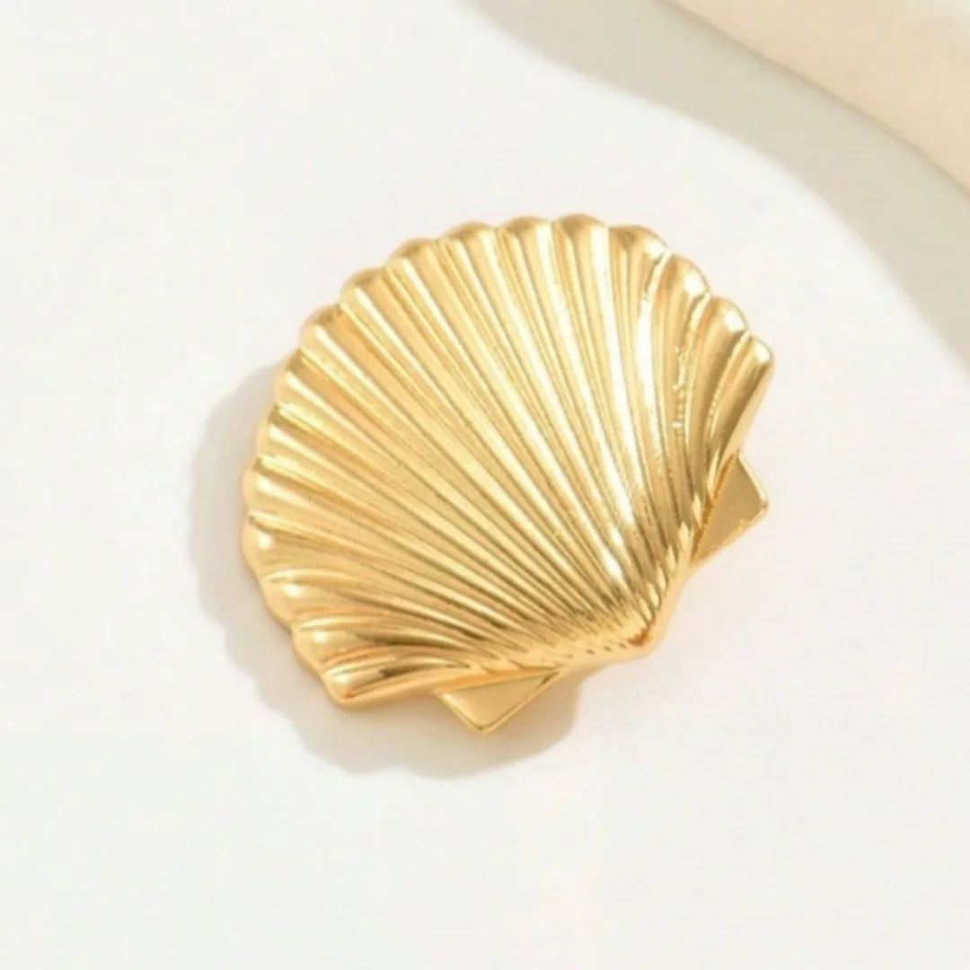 Gold Starfish & Shell Hair Clips (3-Pack) — Cute Coastal Duckbill Clips for Women