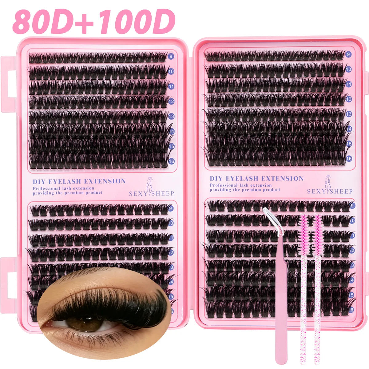 DIY Cluster Lash Extensions Kit — Reusable Wispy Faux Mink Lashes