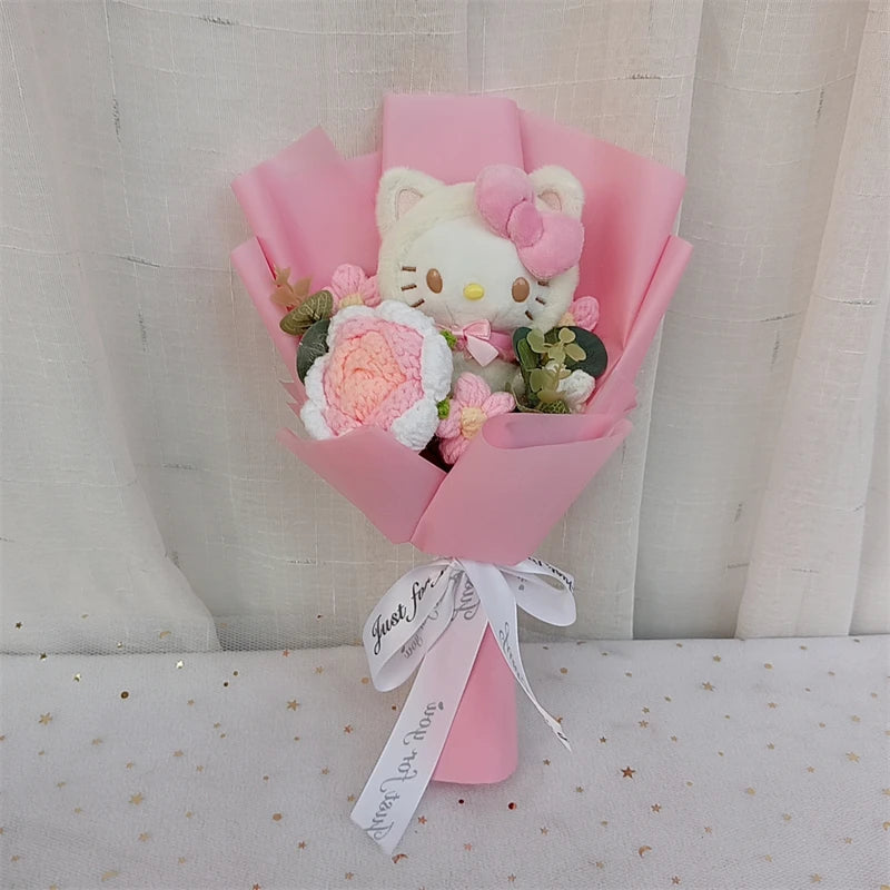 Hello Kitty Plush Rose Bouquet — Kawaii Sanrio Anime Flower Gift