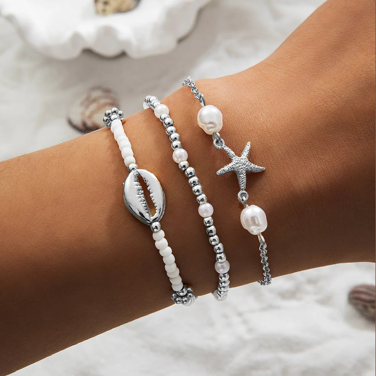Gold Starfish & Shell Hair Clips (3-Pack) — Cute Coastal Duckbill Clips for Women