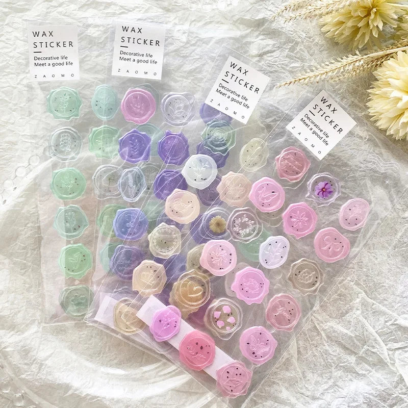 Vintage Wax Seal Stickers — 18pcs Self-Adhesive Envelope Seals