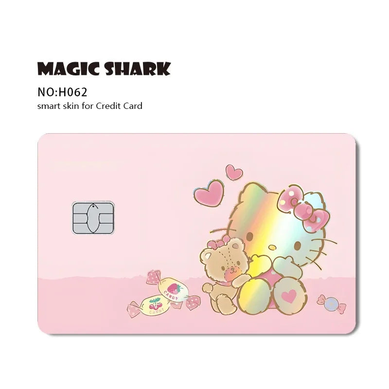 Hello Kitty Card Skin Stickers — Holographic Sanrio Debit Card Covers
