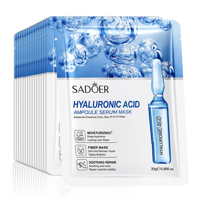Hyaluronic Acid Sheet Masks (10-Pack) — Hydrating & Firming Ampoule Face Masks