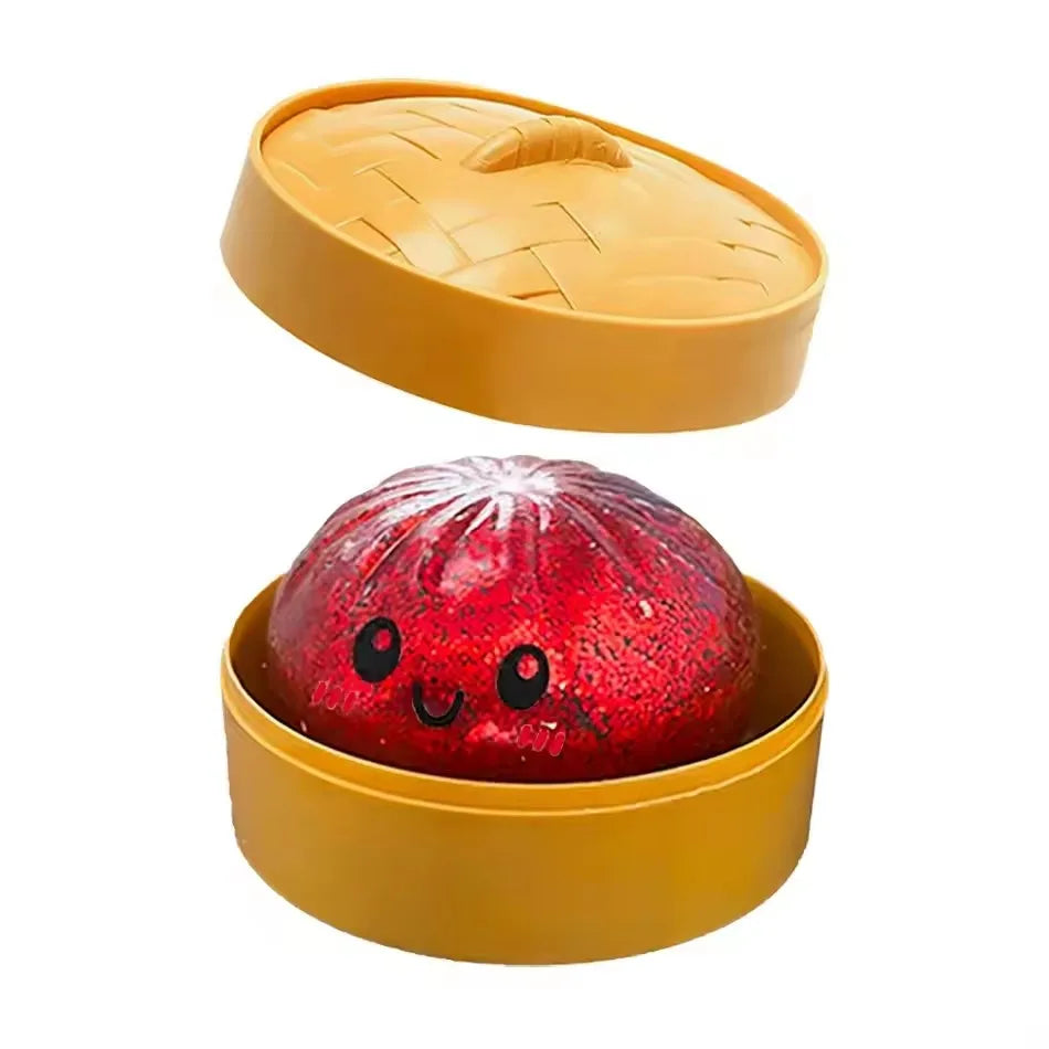 Dumpling Squishy Stress Toy — Cute Slow-Rising Sensory Fidget with Steamer Box