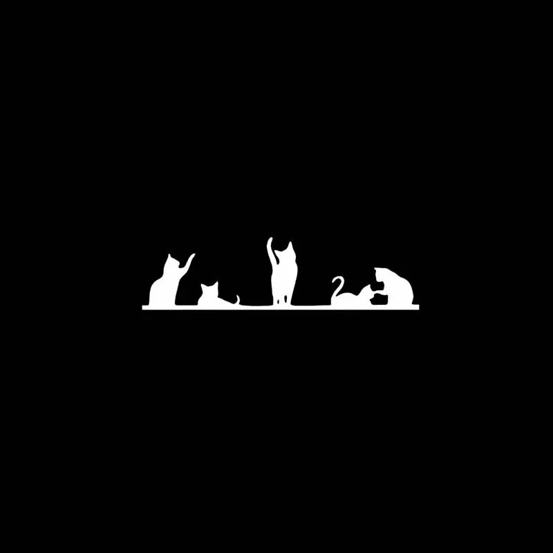 Black Kitten Car Stickers — Kawaii Rearview Mirror Decals