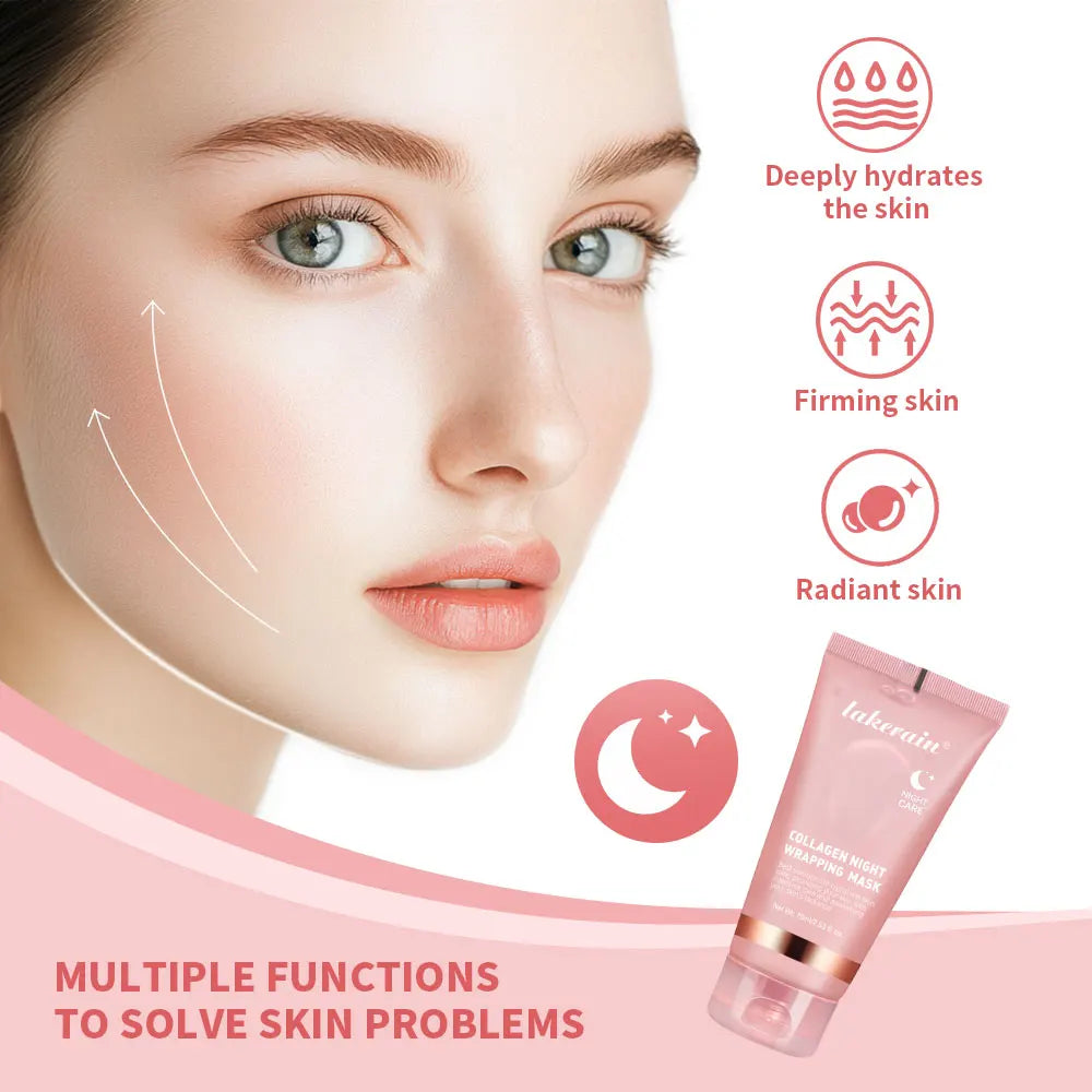 Korean Collagen Peel-Off Face Mask Anti-Wrinkle Lifting Overnight Bio Pack Night Wrapping Mask