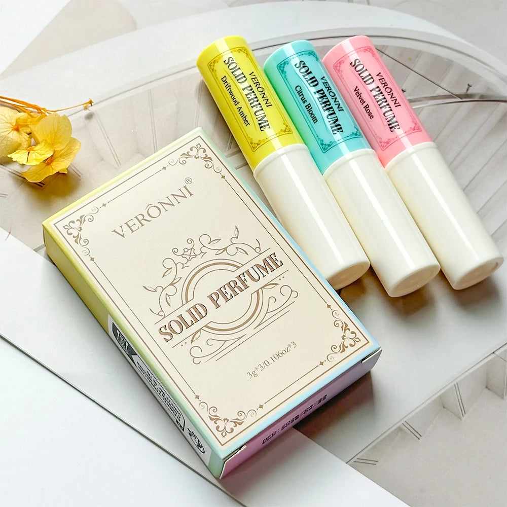 Solid Perfume Sticks 3-Pack — Long-Lasting Pocket Fragrance for Women