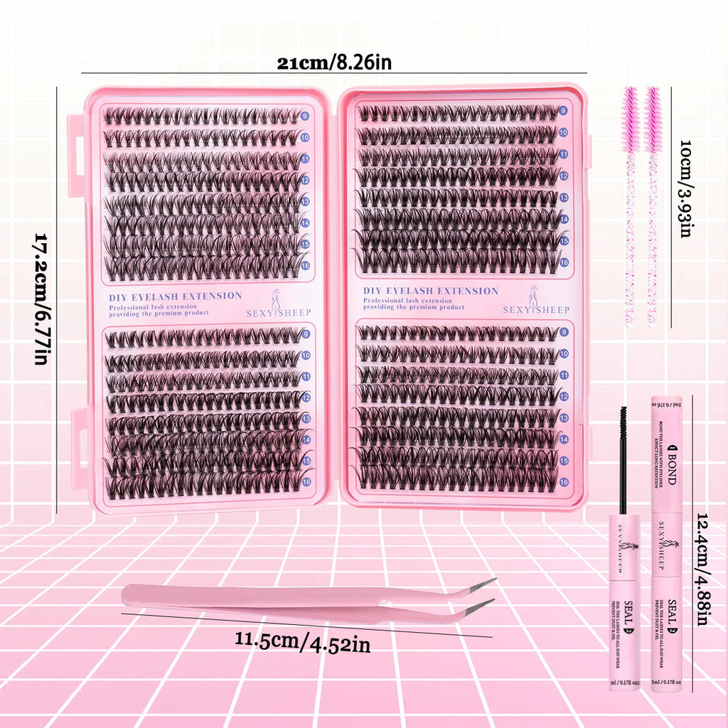 DIY Cluster Lash Extensions Kit — Reusable Wispy Faux Mink Lashes