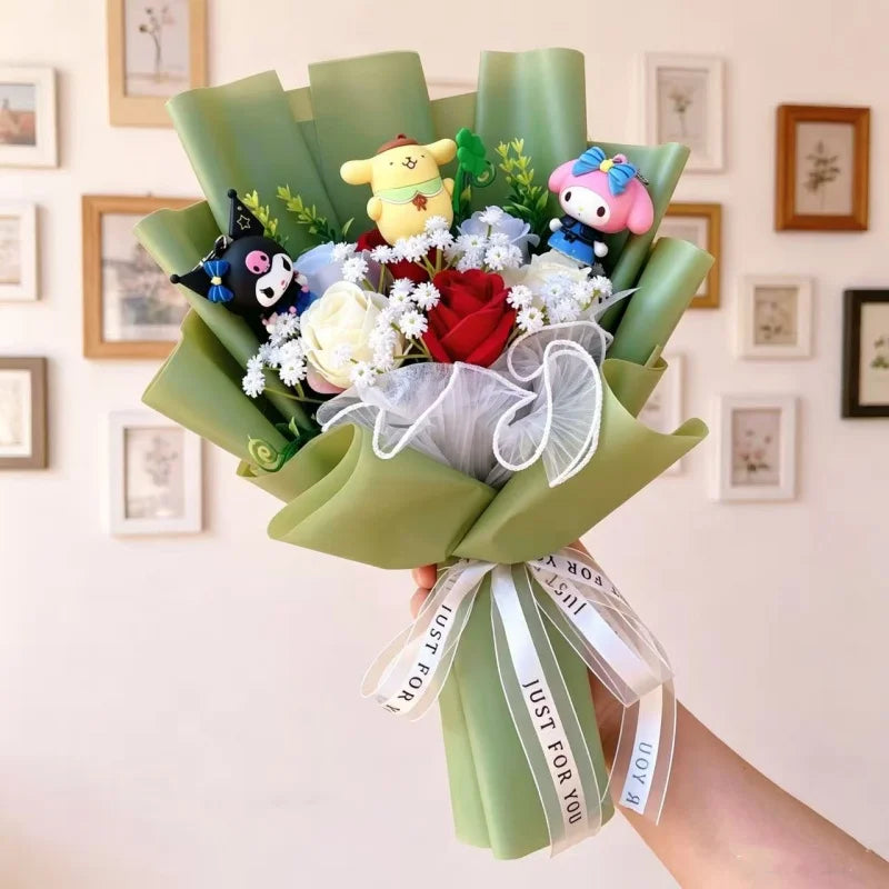 Sanrio Hello Kitty Flower Bouquet — Cute Artificial Rose Gift Bouquet