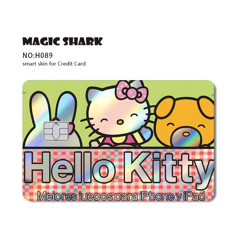 Hello Kitty Card Skin Stickers — Holographic Sanrio Debit Card Covers