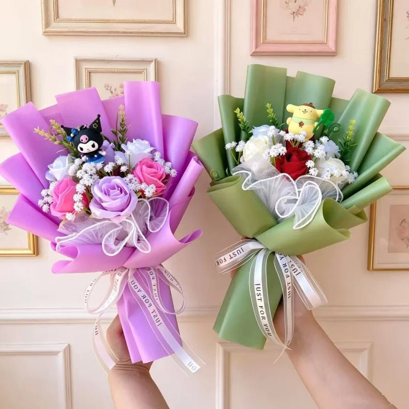 Sanrio Hello Kitty Flower Bouquet — Cute Artificial Rose Gift Bouquet