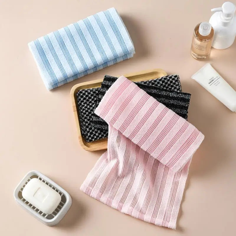 Japanese Exfoliating Bath Towel — Long Body Scrubber Washcloth for Smooth Skin