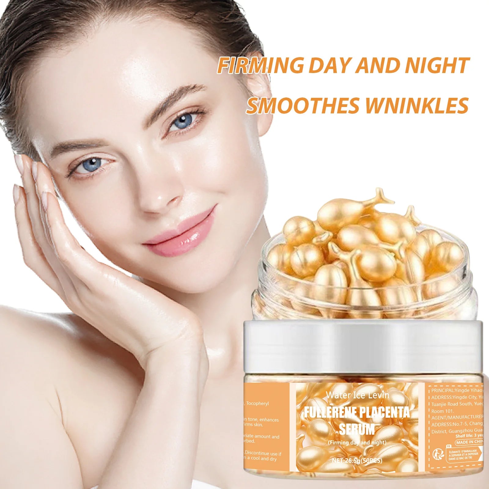 50-Count Collagen Serum Capsules Anti-Aging Spot & Wrinkle Treatment Hyaluronic Acid Whitening