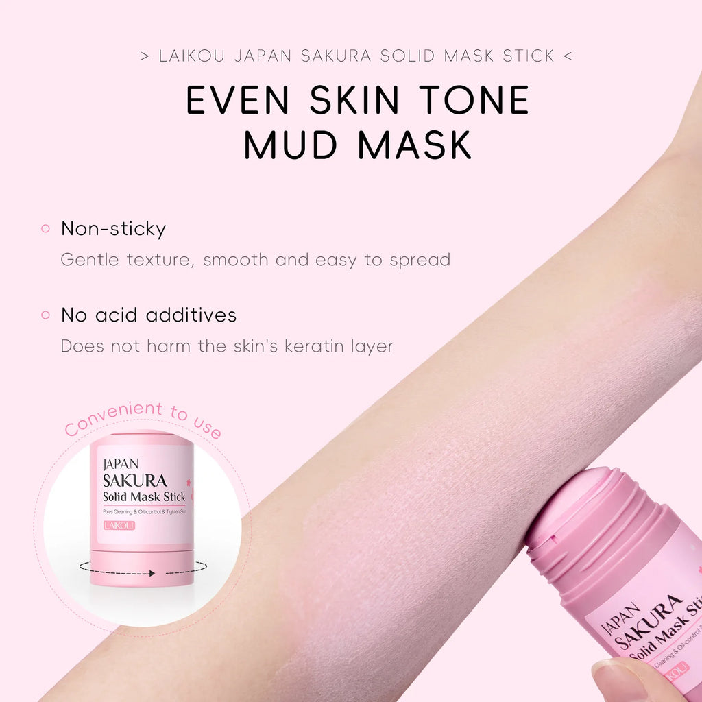 Sakura Clay Mask Stick — Deep-Cleansing Mud Mask for Pores & Blackheads