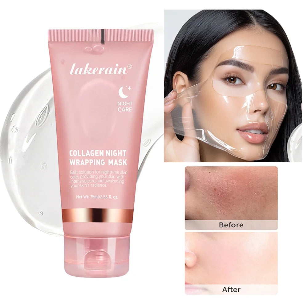 Korean Collagen Peel-Off Face Mask Anti-Wrinkle Lifting Overnight Bio Pack Night Wrapping Mask