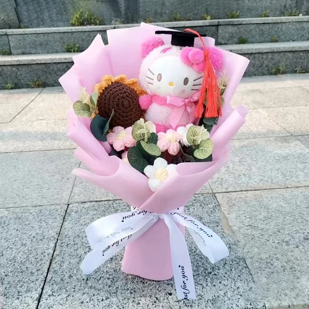 Hello Kitty Plush Rose Bouquet — Kawaii Sanrio Anime Flower Gift