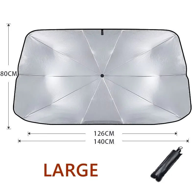 Retractable Car Windshield Sunshade — UV & Heat-Block Sun Visor