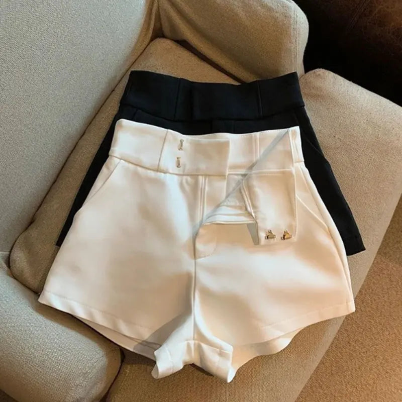 High-Waisted A-Line Shorts — Slim Casual Straight-Leg Shorts for Women