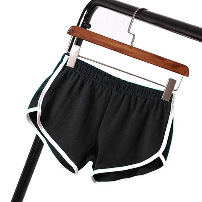 Candy-Color Sports Shorts — Elastic-Waist Casual Beach Shorts for Women