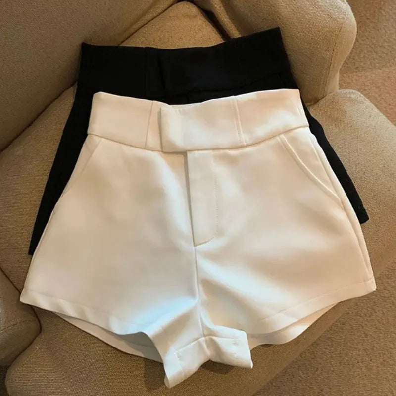 High-Waisted A-Line Shorts — Slim Casual Straight-Leg Shorts for Women