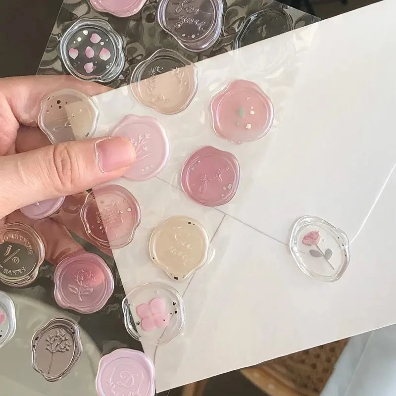 Vintage Wax Seal Stickers — 18pcs Self-Adhesive Envelope Seals