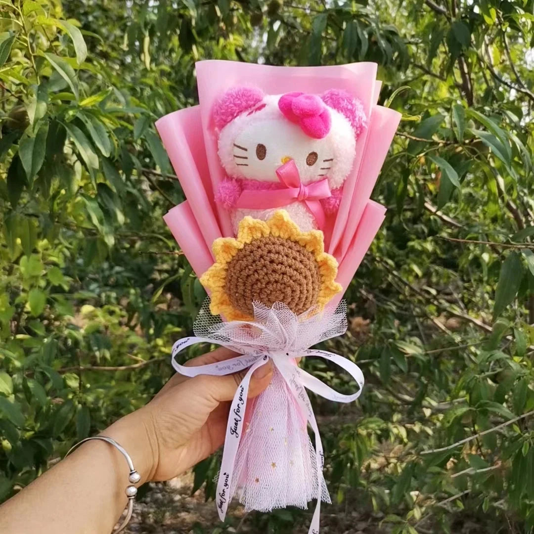 Hello Kitty Plush Rose Bouquet — Kawaii Sanrio Anime Flower Gift
